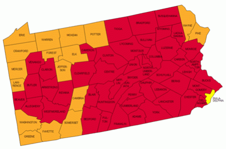pennsylvania radon map